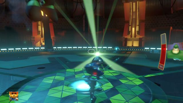 Step on the Groovitron ball to get rid of its effects. - Ratchet & Clank: Captain Qwark - boss, how to beat? - Bosses - Ratchet and Clank Game Guide & Walkthrough
