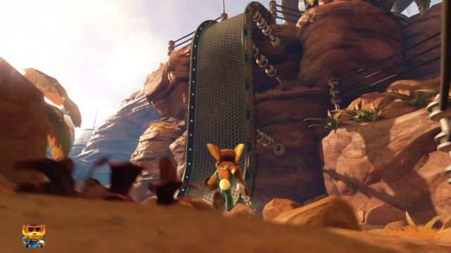 At the top of this ramp theres the first Gold Bolt in the game. - Ratchet & Clank: Gold Bolts - list - Collectibles - Ratchet and Clank Game Guide & Walkthrough