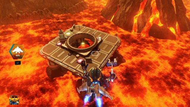 Inside of the square platform theres the last bolt on this planet. - Ratchet & Clank: Gold Bolts - list - Collectibles - Ratchet and Clank Game Guide & Walkthrough