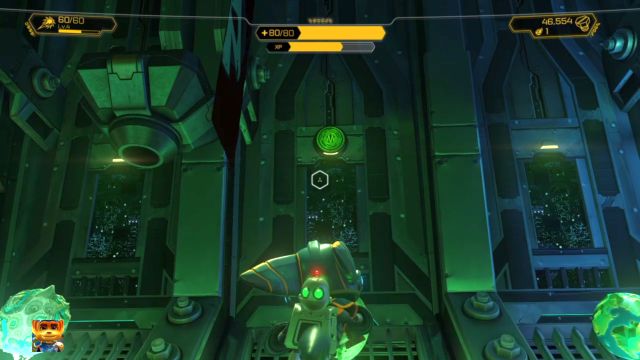 The button used to lower a ladder leading to the Gold Bolt. - Ratchet & Clank: Gold Bolts - list - Collectibles - Ratchet and Clank Game Guide & Walkthrough