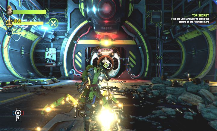 Youll be attacked by two small waves of Corebyte Floaters. - Mission 7: Top Secret | Walkthrough - Walkthrough - ReCore Game Guide