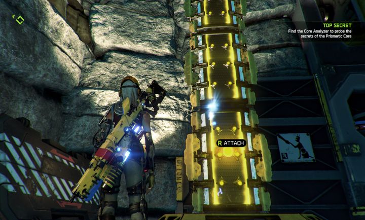 Charging the socket will result in activating a ramp for Seth and unlocking the platforms high above the ground - Mission 7: Top Secret | Walkthrough - Walkthrough - ReCore Game Guide
