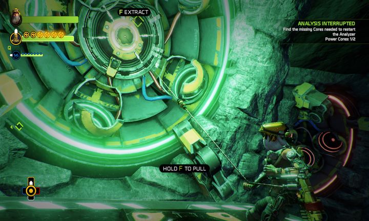 A cut-scene will begin after acquiring the green power core. - Mission 7: Top Secret | Walkthrough - Walkthrough - ReCore Game Guide