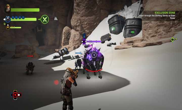 K-9 Paladin attacks can stun Joule and drain health points very quickly - Mission 8: Exclusion Zone | Walkthrough - Walkthrough - ReCore Game Guide