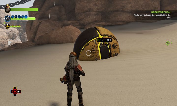 As always, we need to defeat the enemies to get the treasure inside the sphere. - Mission 8: Exclusion Zone | Walkthrough - Walkthrough - ReCore Game Guide