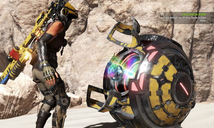 The third core can be found under the stones by the path that youve used when you arrived at your base for the first time. - Mission 8: Exclusion Zone | Walkthrough - Walkthrough - ReCore Game Guide