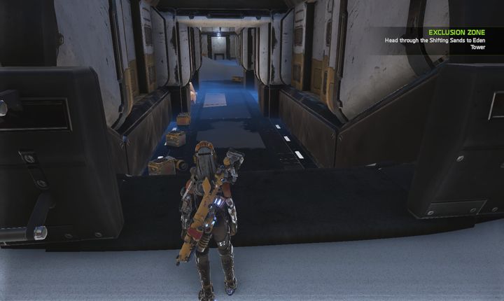 Tunnel is thoughtfully hidden under the Pylons building. After entering the dungeon, keep going north. - Mission 8: Exclusion Zone | Walkthrough - Walkthrough - ReCore Game Guide