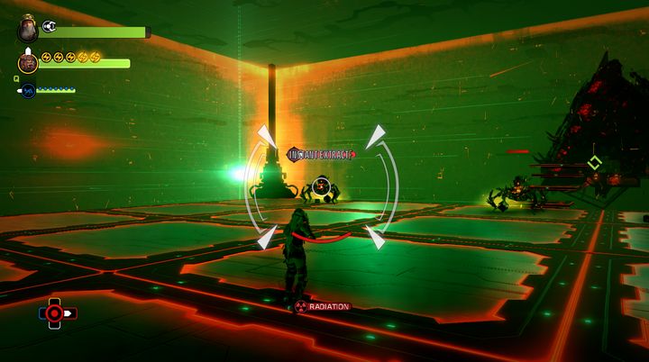 The next arena is completely filled with radioactivity. You need to get rid of the enemies as fast as possible! - Mission 10: Eden Tower | Walkthrough - Walkthrough - ReCore Game Guide