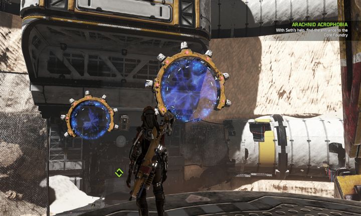 This jump will be fairly large, with a fall ending with death and a return to the platform. - Mission 6: Arachnid Acrophobia | Walkthrough - Walkthrough - ReCore Game Guide