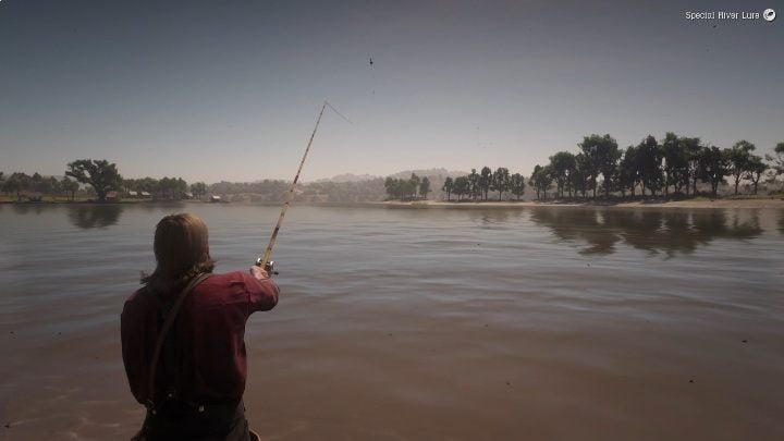 In this case, you can cast the rod from any river bank - Red Dead Redemption 2: Legendary Bluegill - maps, tips - Red Dead Redemption 2: Legendary fish - Red Dead Redemption 2 Guide