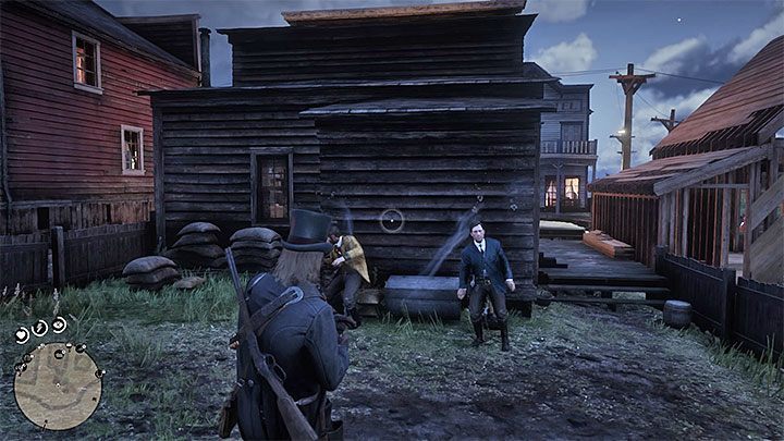 Your task is to shoot objects placed on the quest givers heads - Red Dead Redemption 2: Oh, Brother - walkthrough, map - Red Dead Redemption 2: Side quests - Red Dead Redemption 2 Guide