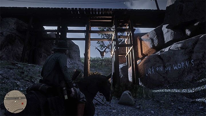 The second crime scene is located under the railway tracks, a short distance south of the town of Valentine - Red Dead Redemption 2: American Dreams - walkthrough, map - Red Dead Redemption 2: Side quests - Red Dead Redemption 2 Guide