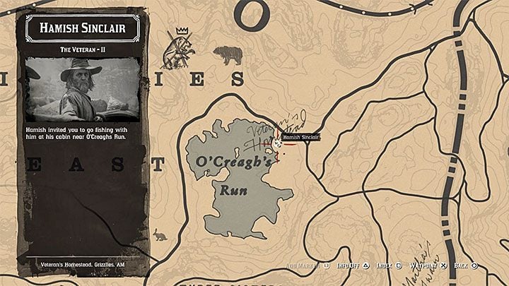 Hamish will invite the hero to fish, but you cant take care of it right away - Red Dead Redemption 2: The Veteran - walkthrough, map - Red Dead Redemption 2: Side quests - Red Dead Redemption 2 Guide