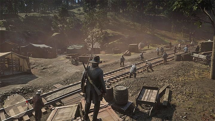 This location is a railroad construction site - Red Dead Redemption 2: Small side quests - unique locations - walkthrough, maps - Red Dead Redemption 2: Side quests - Red Dead Redemption 2 Guide
