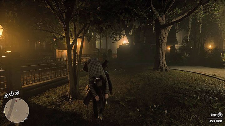 Reach the opposite end of the park and wait until the policeman patrolling the street along the park turns right - Red Dead Redemption 2: Idealism and Pragmatism for Beginners - walkthrough, map - Red Dead Redemption 2: Side quests - Red Dead Redemption 2 Guide