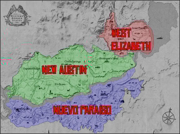 1 - Maps - World Map - Maps - Red Dead Redemption - Game Guide and Walkthrough