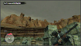Take the Rolling Block Sniper Rifle #1 and shoot bandits located on the top #2 - Walkthrough - Northern Mexico - [D] Vicente De Santa - Walkthrough - Northern Mexico - Red Dead Redemption - Game Guide and Walkthrough