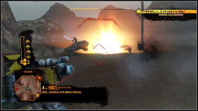 Take control of the turret #1 and shoot the cars that are chasing you - Main Missions - Dust - Main Missions - Red Faction: Guerrilla - Game Guide and Walkthrough