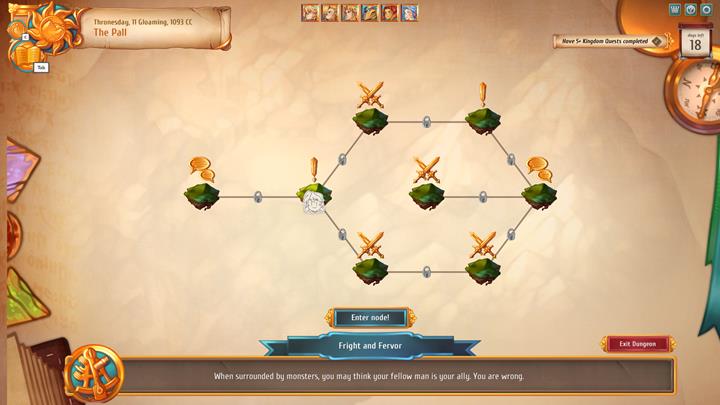 In each location, there is a number of fields that you have to visit to complete a given dungeon. - Journeys - general description | Dungeons and combat - Dungeons and combat - Regalia: Of Man and Monarchs Game Guide