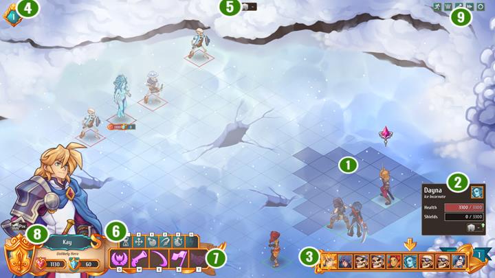 The battle screen presents many important elements - Description and course of battles | Dungeons and combat - Dungeons and combat - Regalia: Of Man and Monarchs Game Guide