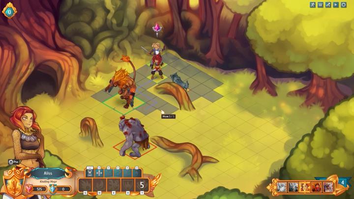 Fortunately, the previously cast barrier will burn up one of the wolves, and the second one will die from physical damage - Example battles | Dungeons and combat - Dungeons and combat - Regalia: Of Man and Monarchs Game Guide