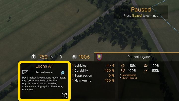 In this window, you'll find a short description of the unit - Regiments: Unit statistics - Basics - Regiments Guide