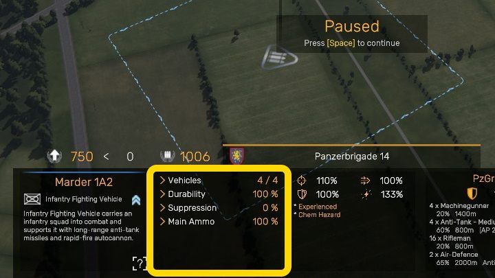 This window contains the following information - Regiments: Unit statistics - Basics - Regiments Guide