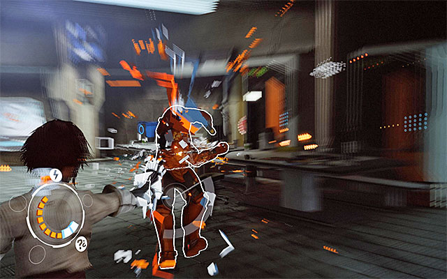 The key to defeating the enforcer is to deprive him of his shield - Get through the second part of the prison - Episode 4 - Remember Me - Game Guide and Walkthrough