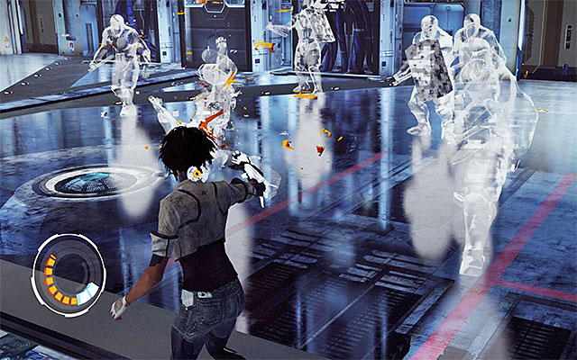 Because you cannot use your special moves now, you will have to do with the regular combinations and the Spammer (Junk Bolt, which is necessary to get rid of the shielded enemies, works best here) - Reach the servers in the Bastille Stronghold - Episode 4 - Remember Me - Game Guide and Walkthrough