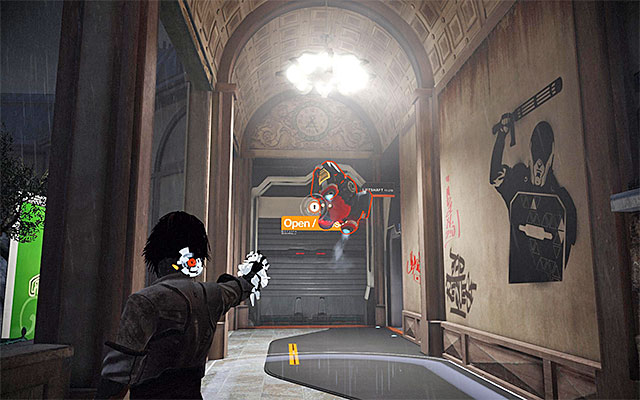 Get acquainted with the video footage presented on the screen and approach, carefully, the last one of the drones - Make it through the demolished rotunda - Episode 5 - Remember Me - Game Guide and Walkthrough