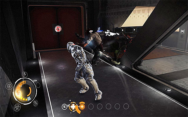 The most important piece of information concerning the elite enforcer is that he is equipped with a special armor and, any attacks on him deal damage to Nilin also - Explore the commercial pavilion - Episode 5 - Remember Me - Game Guide and Walkthrough