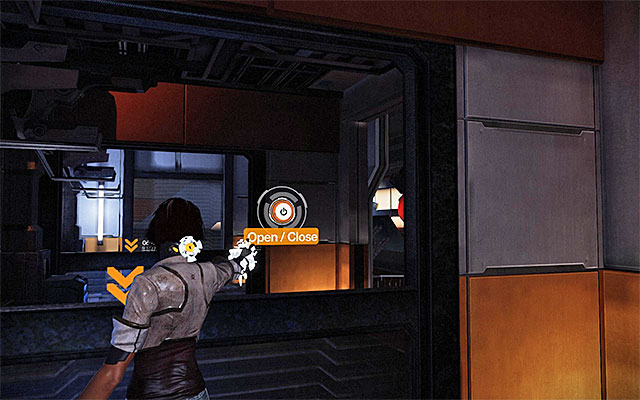 Follow the linear corridors and stop only after you reach the area patrolled by two combat drones - Explore the commercial pavilion - Episode 5 - Remember Me - Game Guide and Walkthrough