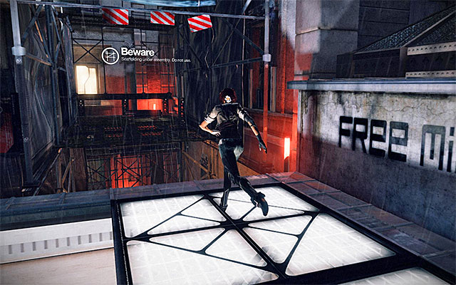 Go ahead and do not worry about the fact that you are running towards the enemy - Escape from Captain Trace's fighter jet - Episode 5 - Remember Me - Game Guide and Walkthrough