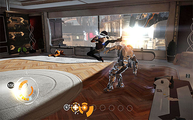 After you deprive all of the enforcers of their shields, focus on introducing long combos, combined with the remaining special moves - Escape from Captain Trace's fighter jet - Episode 5 - Remember Me - Game Guide and Walkthrough