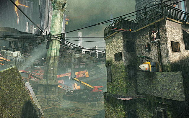 Leap towards the interactive ledge and then, towards the one to the left - Reach the entrance to Bastille - Episode 3 - Remember Me - Game Guide and Walkthrough