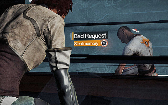 Turn to face the neighboring cell with Bad Request inside - Catch up with the captive hunter's cell - Episode 6 - Remember Me - Game Guide and Walkthrough