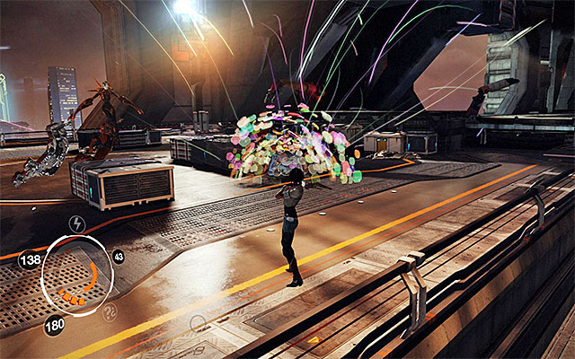 Just like previously, you should first focus on eliminating all of the hostile machines first - The cargo elevator - Episode 7 - Remember Me - Game Guide and Walkthrough