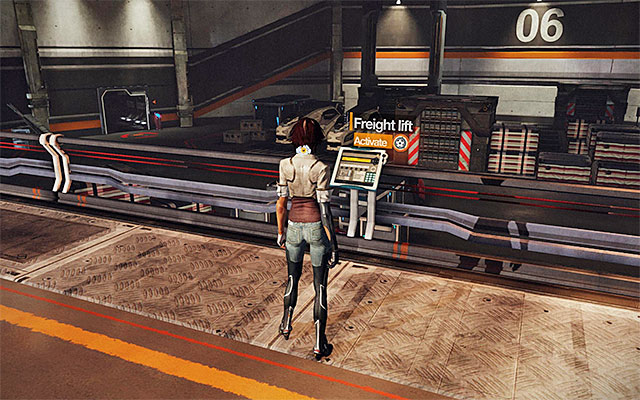 After you win the fight, listen to the conversation with Edge and approach the cargo elevator control panel - The cargo elevator - Episode 7 - Remember Me - Game Guide and Walkthrough