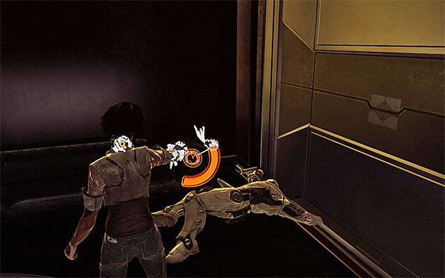 Remain in this corridor for a moment and explore it carefully to find a Scaramech in the place shown in the above screenshot - Find Captain Trace - Episode 7 - Remember Me - Game Guide and Walkthrough