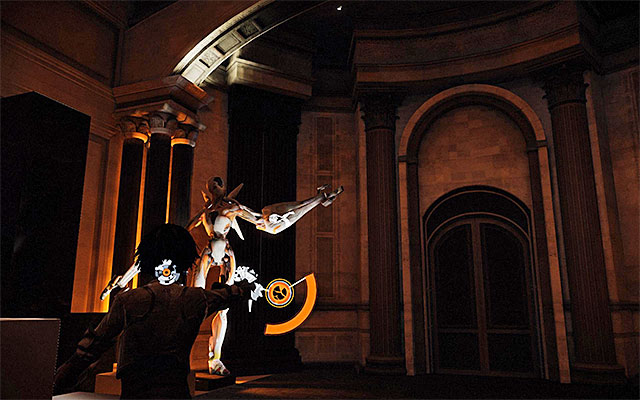 Right after this episode starts, listen to the conversation with Edge turn around and begin exploring the first part of the corridor, where there are statues - Reach the staying place of Charles Cartier -Wells - Episode 8 - Remember Me - Game Guide and Walkthrough