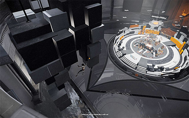 Leap towards the ledge to the right and shimmy to the right, while passing a corner - Reach the staying place of Charles Cartier -Wells - Episode 8 - Remember Me - Game Guide and Walkthrough