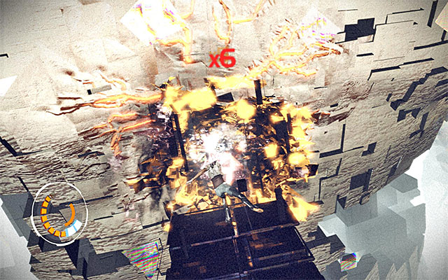 Destroying the Weak Point will result in a stunning cut scene, of Nilin approaching H3O - Boss battle: H3O - phase one - Episode 8 - Remember Me - Game Guide and Walkthrough