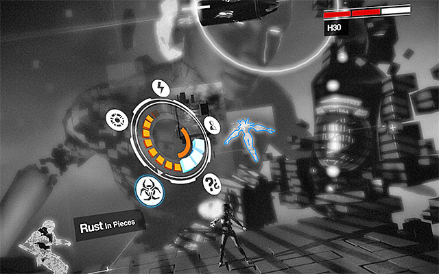 After you have accumulated enough Focus, initiate the Rust In Pieces special move, at the Seraphim, which makes it Nilin ally - Boss battle: H3O - phase two - Episode 8 - Remember Me - Game Guide and Walkthrough