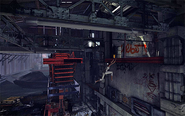 Start by locating the interactive crane and interact with it - Reach the vicinity of Tommy's bar (part 2) - Episode 1 - Remember Me - Game Guide and Walkthrough