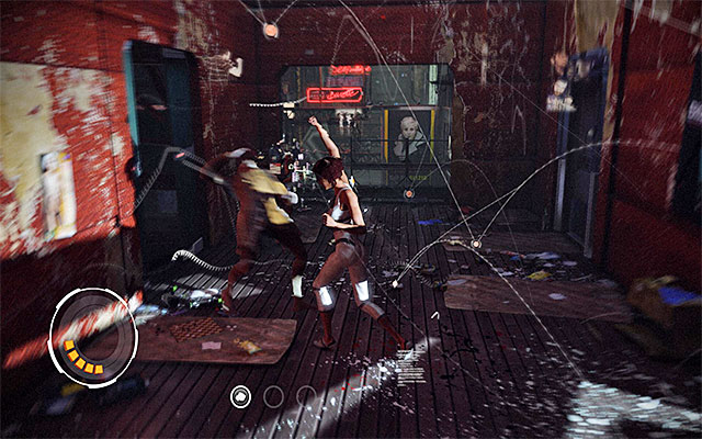 Go right and locate the barricaded entrance to one of the building - Reach the vicinity of Tommy's bar (part 2) - Episode 1 - Remember Me - Game Guide and Walkthrough