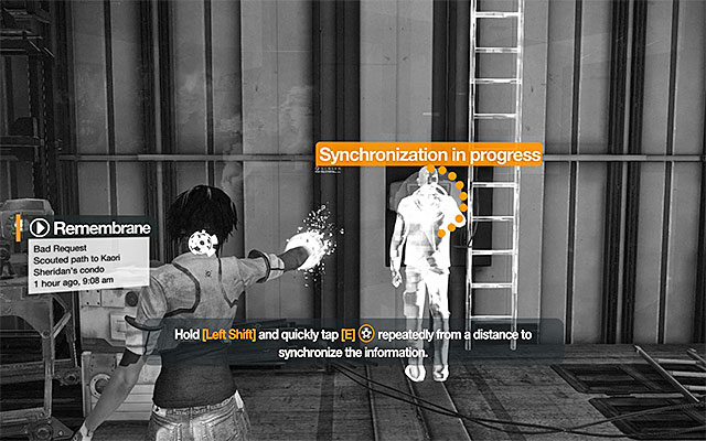 Since there are no interactive items around, climb the ladder - Follow in the path of the virtual projection - Episode 2 - Remember Me - Game Guide and Walkthrough