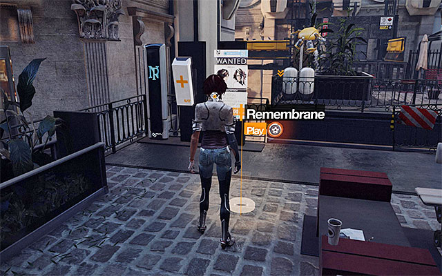Locate an interactive screen and approach the next remembrane to play the recording - Follow in the path of the virtual projection - Episode 2 - Remember Me - Game Guide and Walkthrough