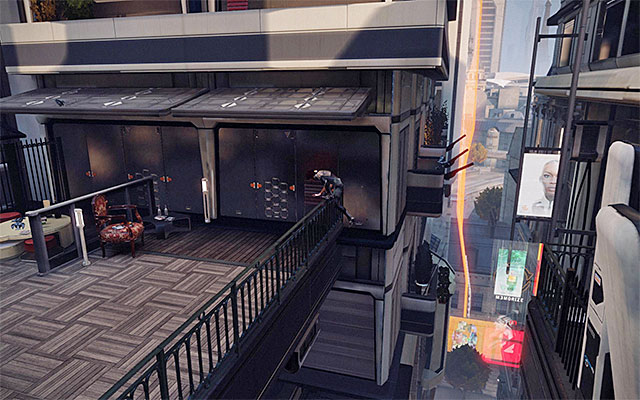 If you need to, make use of the SAT Hatch, approach the ledge and leap towards the metal balustrade - Follow in the path of the virtual projection - Episode 2 - Remember Me - Game Guide and Walkthrough