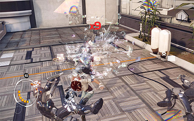 After you land onto the rooftop, you will be attacked by the Enforcers - Follow in the path of the virtual projection - Episode 2 - Remember Me - Game Guide and Walkthrough