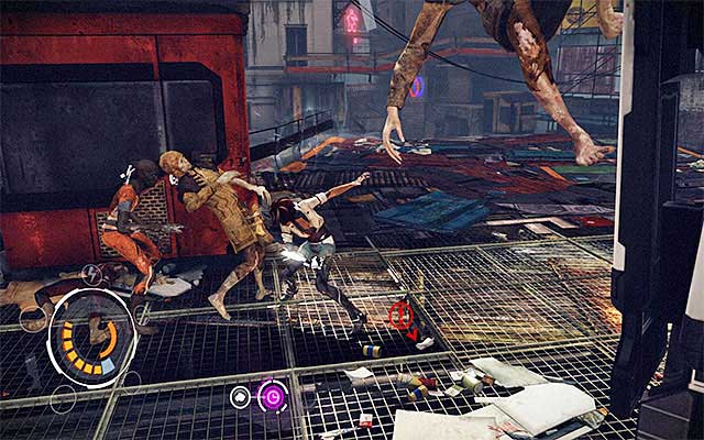 Go straight ahead and perform jumps towards the big platforms - Get through the second part of the slums - Episode 3 - Remember Me - Game Guide and Walkthrough